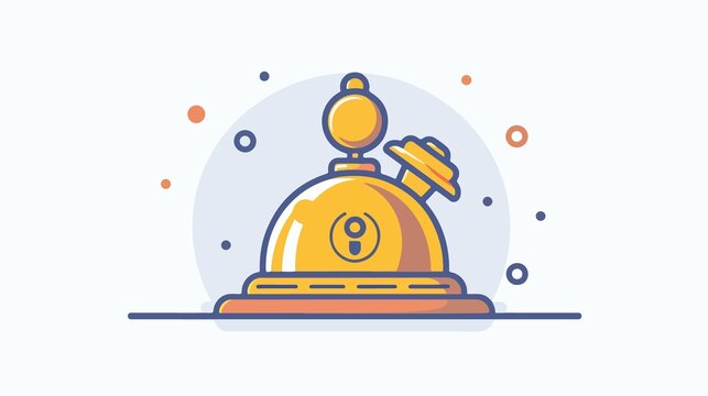 recommend clip art: Elegant Hotel Reception Call Bell and Concierge Service Line Art Illustration