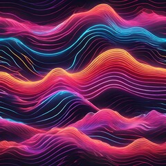 Abstract Neon Colored Light Waves