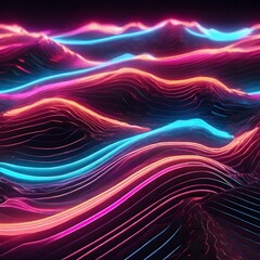 Abstract Neon Colored Light Waves