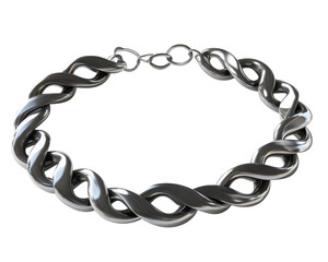 Obraz premium Stylish silver chain bracelet on a white isolated background.