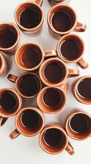 A Collection of Empty Brown Coffee Mugs, Perfect for a Morning Routine