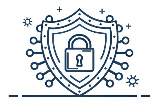 blue shield padlock security concept clip art preview