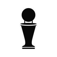 Trophy black and white glyph and clip art design