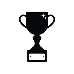 Trophy black and white flat vector icon and symbol design