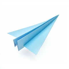 Blue paper airplane designed for maximum flight performance in indoor settings