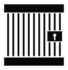 jail, Prisoner icon. Criminal jail, prison icon in color icon,. Print Jail icon vector isolated on white background, logo concept of Jail sign on transparent background, black filled symbol. EPS 10