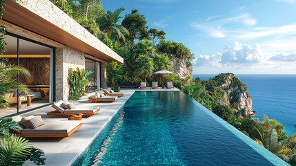 Fototapeta premium Luxury swimming pool
