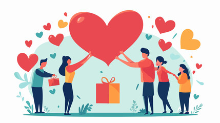 Philanthropy abstract concept, showing voluntary charity work, ideal for social causes, volunteering, or philanthropic efforts.