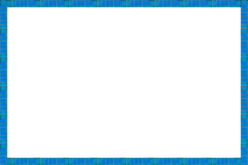 Square frame lined with blue ceramic tiles is isolated on transparent background.