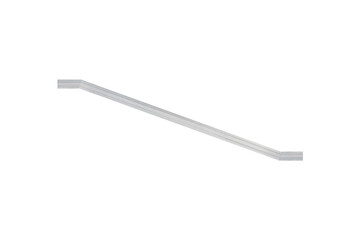Iron handrail for descending stairs which mounting on wall diagonally isolated, side view.