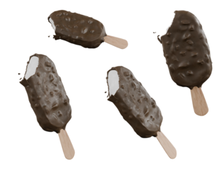 Bitten Ice Cream isolated on white