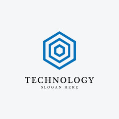 technology logo design in monogram style, minimalist, suitable for technology companies