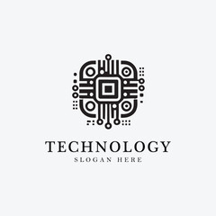 technology logo design in monogram style, minimalist, suitable for technology companies