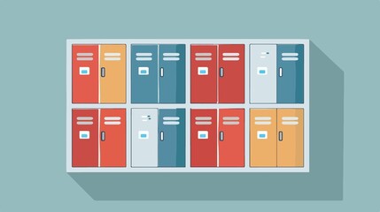 Modern Transparent Vector Locker Cabinets Icon Isolated on White Background