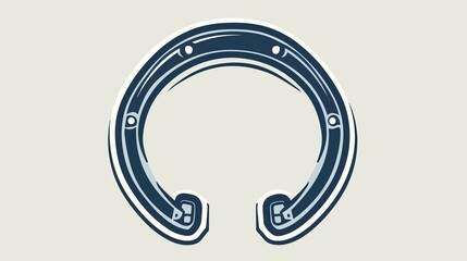 Fototapeta premium Lucky Horseshoe Line Art Vector for Hoof Protection