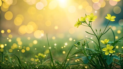 yellow green blue happy new year concept Bokeh Beautiful 3D  Background