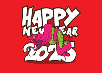 happy new year 2025 with snake zodiac illustration for chinese new year events
