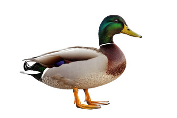 Obraz premium Cute Duck Standing on the Shore isolated on transparent background