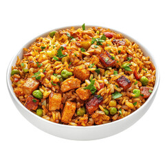 Fototapeta premium Delicious Jambalaya Dish Perfect for Culinary Events on transparent background