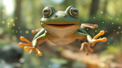 Fototapeta premium frog on a leaf