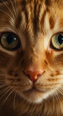 Close up of face of a Cat Kitten Feline, Pet Animal, Zoom In, Zoomed Portrait