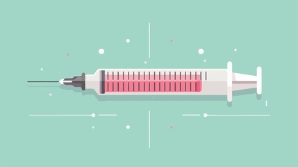 Covid-19 Vaccine Syringe Vector Illustration Isolated on White Background