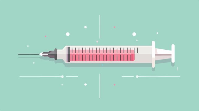 Covid-19 Vaccine Syringe Vector Illustration Isolated on White Background