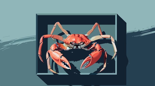 orange crab in a box clip art preview