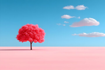 Pink Tree 3D Illustration