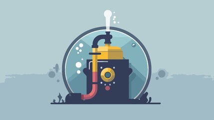 Fototapeta premium Diving Air Tank Flat Vector Illustration for Underwater Adventures