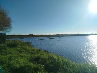 sunset over the river