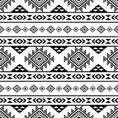 Southwest Aztec geometric Native American Mexican Navajo tribal ethnic boho indian texture ornament seamless pattern fabric black and white design vector for woven textile printing blanket rug carpet 