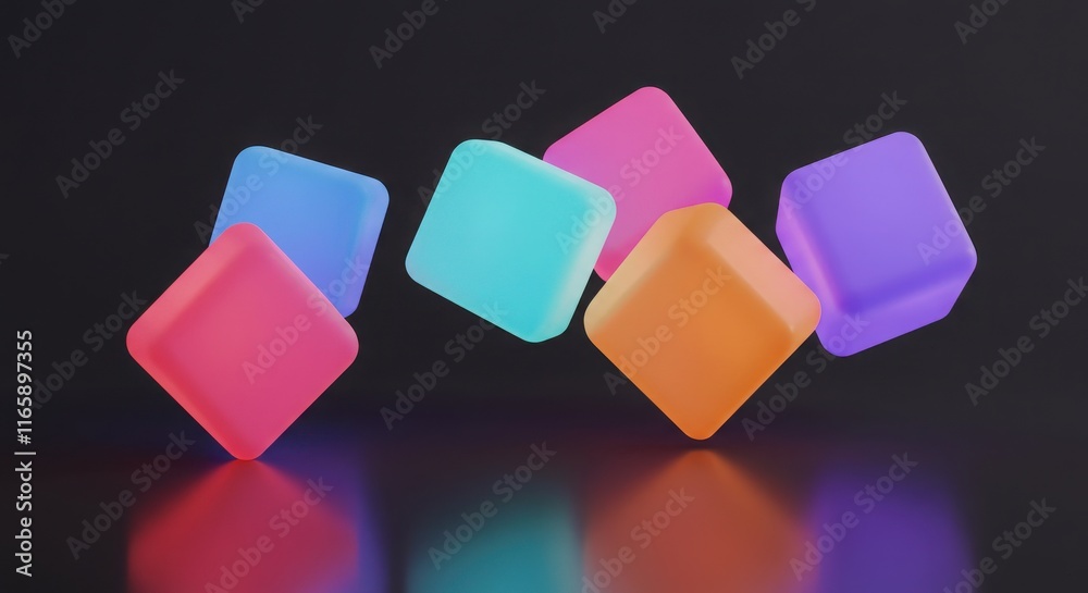 Poster 3d abastack background, abstact hexagon background in memphis style, 3d style a dynamic minimalist m