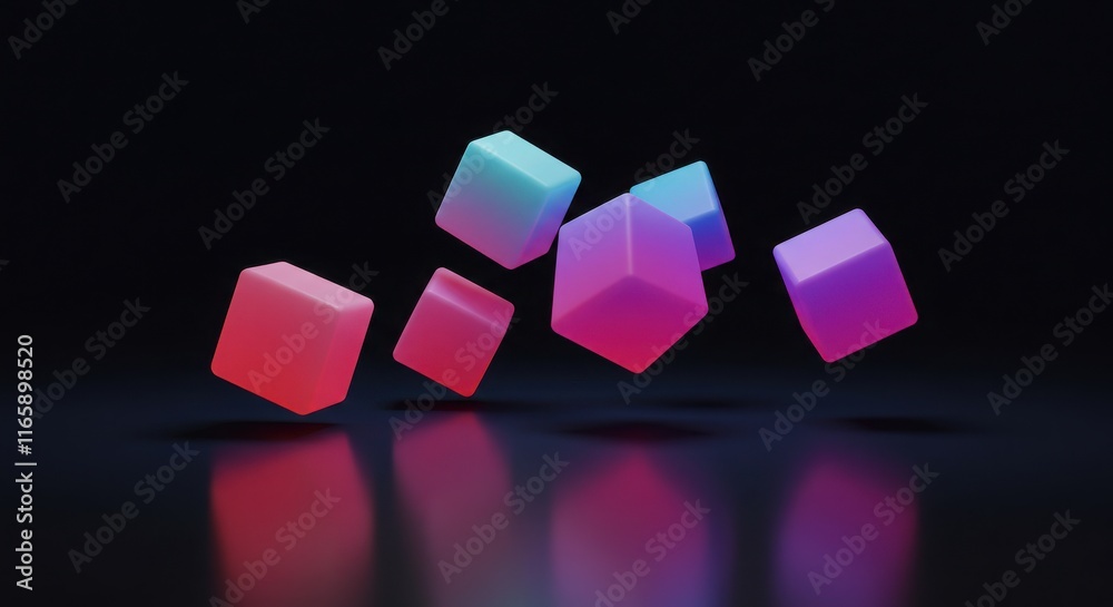 Poster 3d abastack background, abstact hexagon background in memphis style, 3d style a dynamic minimalist m
