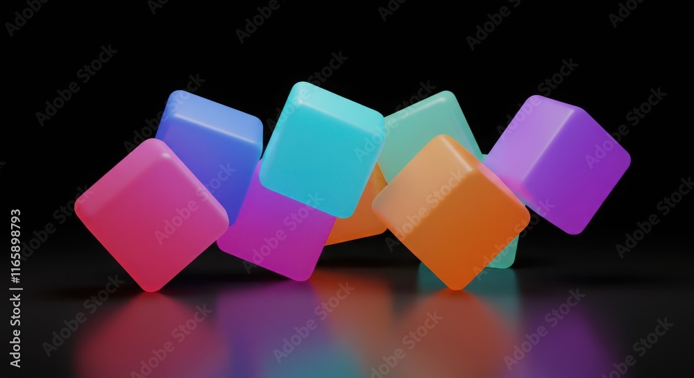 Poster 3d abastack background, abstact hexagon background in memphis style, 3d style a dynamic minimalist m