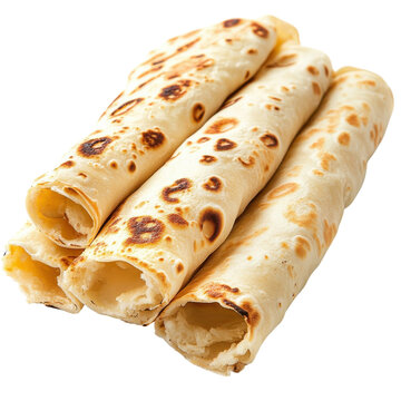 Delicious Lefse Isolated on White Background for Culinary Use on transparent background