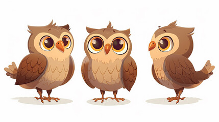  Adorable Cartoon Owls Illustration