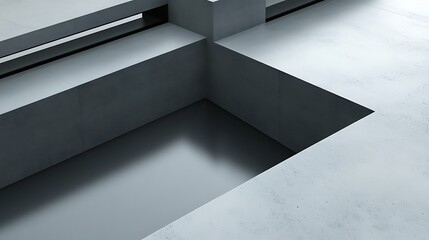 Obraz premium Abstract Grey Concrete Architectural Structure Design