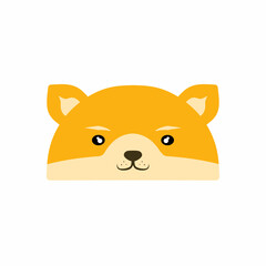 cute shiba inu vector design, draw cartoon shiba face, draw simple shiba inu face full color