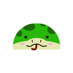 cute snake vector design, draw cartoon snake face, draw simple snake face full color