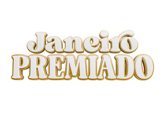 Janeiro Premiado selo 3d dourado
