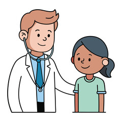 Doctor Listening to a Patient's Heartbeat Calm and Professional, Isolated on White Background