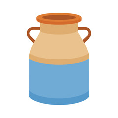 Cartoon Ceramic Milk Jar Vector Illustration - Clipart & Line Art for Printable Design.eps