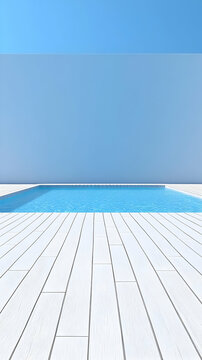 3D Render of Pool and Deck