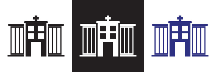 Medical icon set.  isolated on white and black background. vector illustration. EPS 10