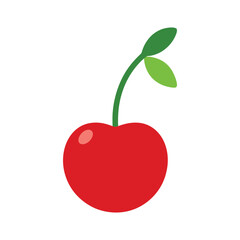 Ripe Red Cherry Vector Illustration Clipart, Cartoon, and Line Art Design for Printables.eps