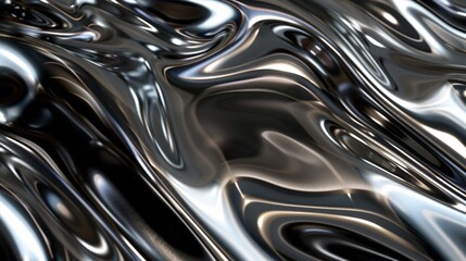 Wavy metallic liquid creating a dynamic pattern, perfect for a modern and stylish wallpaper