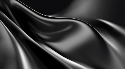 Fototapeta premium Abstract Draped Black Fabric Smooth Surface Texture