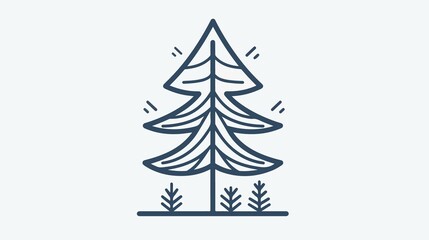 Fototapeta premium Modern Flat Style Pine Tree Vector Illustration