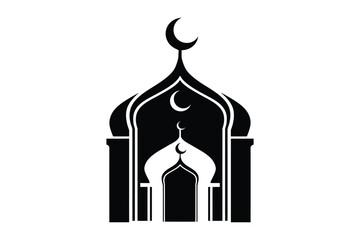Islamic Architecture Dome Icon in Black and White